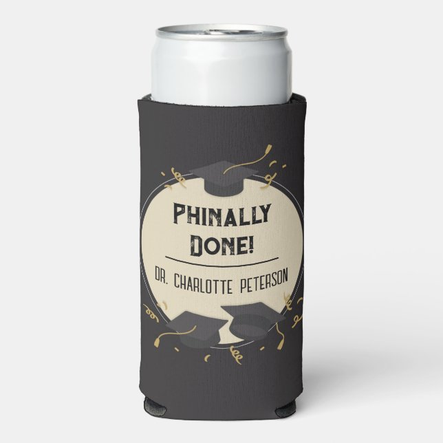 Moderne Phd Doctorate Graduation Party Selters Dosenkühler (Seltzer Vorderseite)