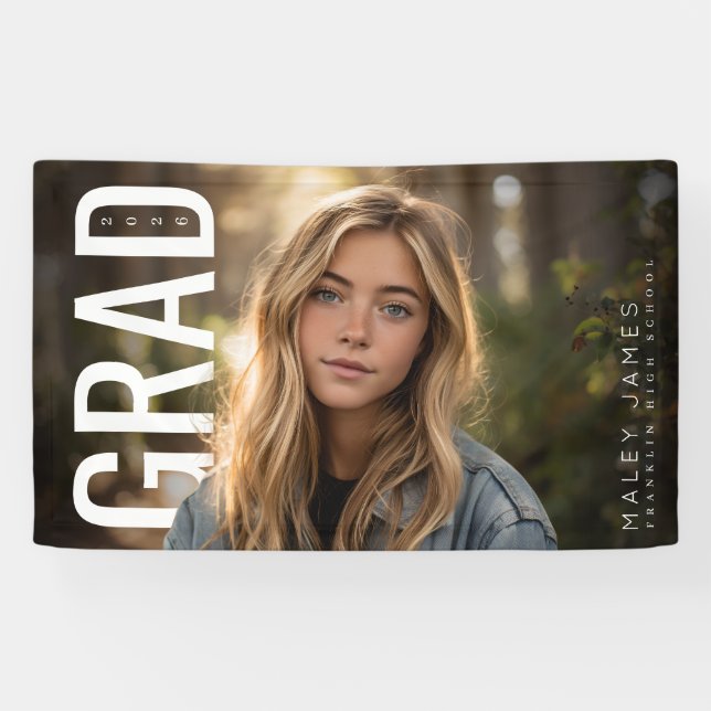 Moderne PhotoPop-Abschlussklasse Banner (Horizontal)
