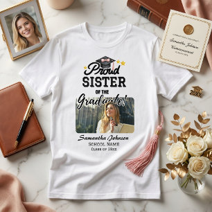 Moderne PhotoPop White Proud Sister High School T-Shirt