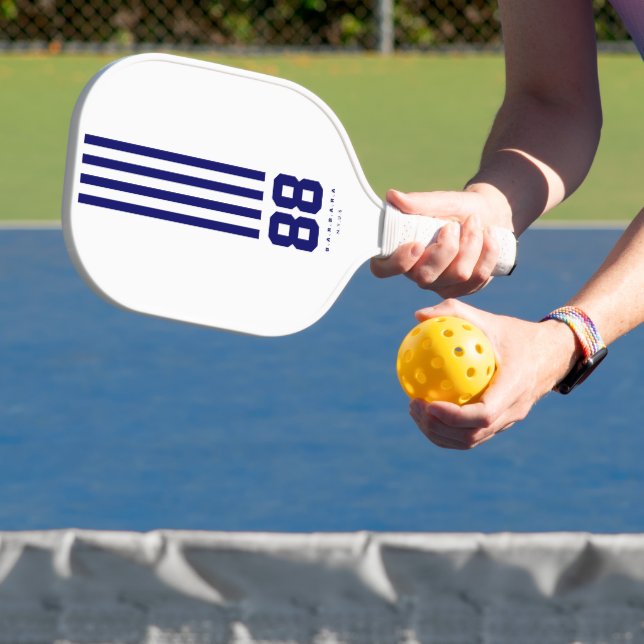 Moderne Pickleball-Namen Navy Blue Stripes Pickleball Schläger (InSitu)