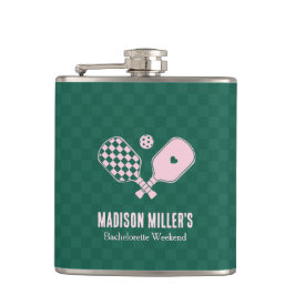 Moderne Pickleball- & Prosecco-Junggesellinnen-Abs Flachmann