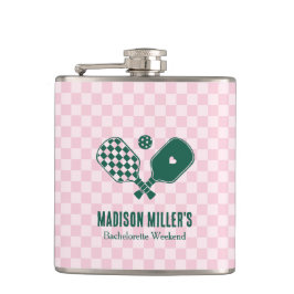 Moderne Pickleball- & Prosecco-Junggesellinnen-Abs Flachmann