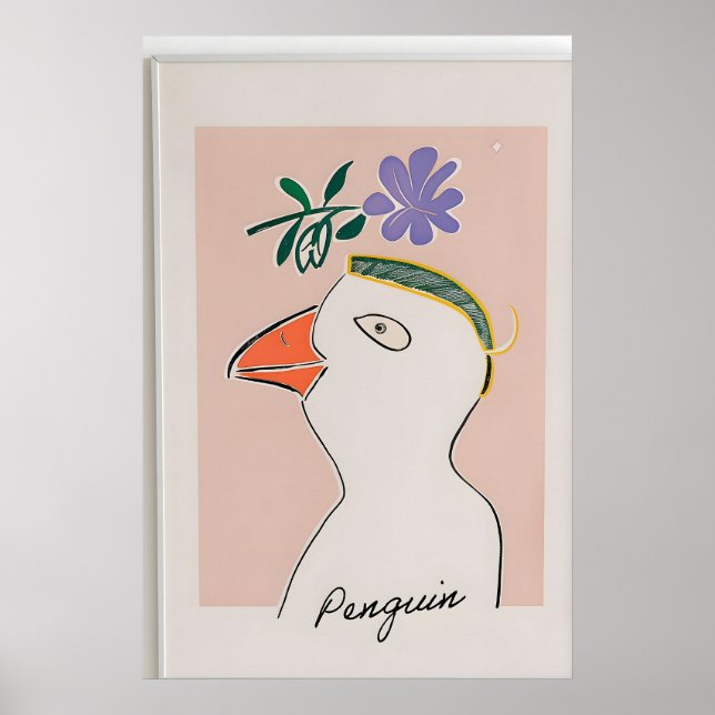 Moderne Pinguin-Illustrationsdruck – Kinderzimmerw Poster (Vorne)