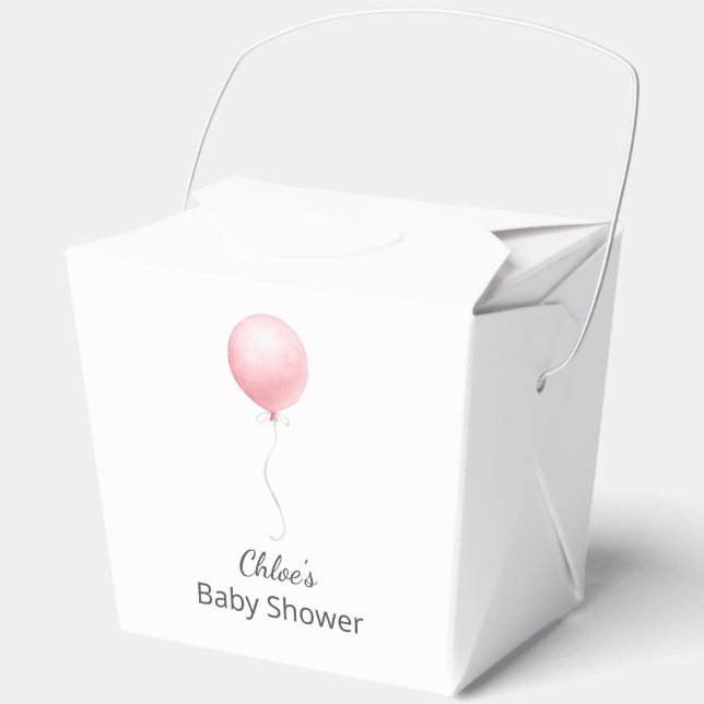 Moderne Pink Balloon Girl Babydusche Geschenkschachtel (Vorderseite)