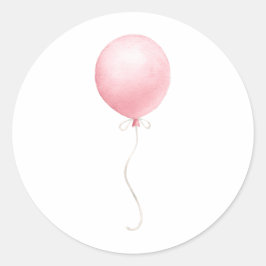 Moderne Pink Balloon Girl Babydusche Runder Aufkleber