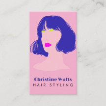 Moderne Pink Blaue Limette Haar Styling Flachdesig