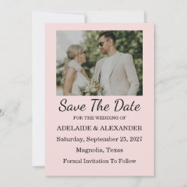Moderne Pink Blush Hochzeit - Termin merken Einladung