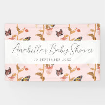 Moderne Pink Boho Butterfly Girl Babydusche