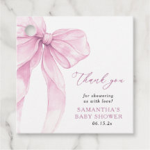 Moderne Pink Bow Baby Dusche Vielen Dank