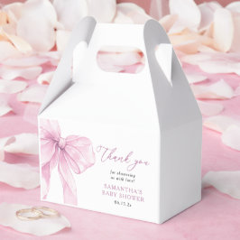 Moderne Pink Bow Baby Dusche Vielen Dank Geschenkschachtel