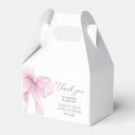 Moderne Pink Bow Baby Dusche Vielen Dank Geschenkschachtel