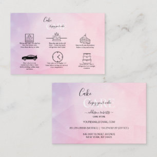 Moderne Pink Girly Gradient Cake Care Pflege Visitenkarte