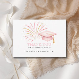 Moderne Pink Gold 2026 Abschluss Dankeskarte