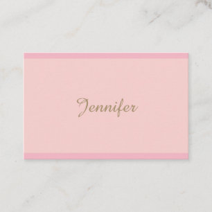 Moderne Pink Gold Handschrift modische Schlicht Visitenkarte