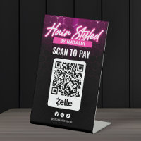 Moderne Pink Hair Salon Zelle Scan zu bezahlen Qr