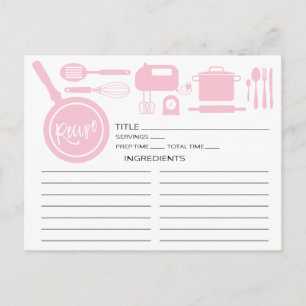 Moderne Pink Kitchen Utensipe Karte