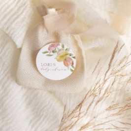 Moderne Pink Lemonade Summer Baby Dusche Runder Aufkleber