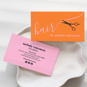 Moderne pink-orange Schrift-Typografie Visitenkart Visitenkarte
