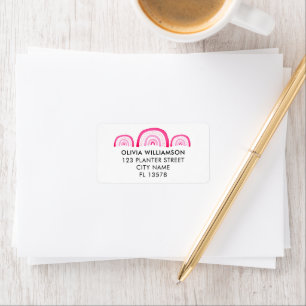 Moderne Pink Regenbogen-Adresse Adressaufkleber