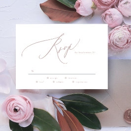 Moderne Pink Taupe Calligrafy Wedding RSVP Karte