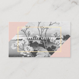 Moderne Pink & Turquoise Ukiyo-e Business Card Visitenkarte