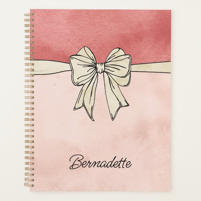 Moderne Pink- und Crembow-Bridesmaier Planer (Vorderseite)