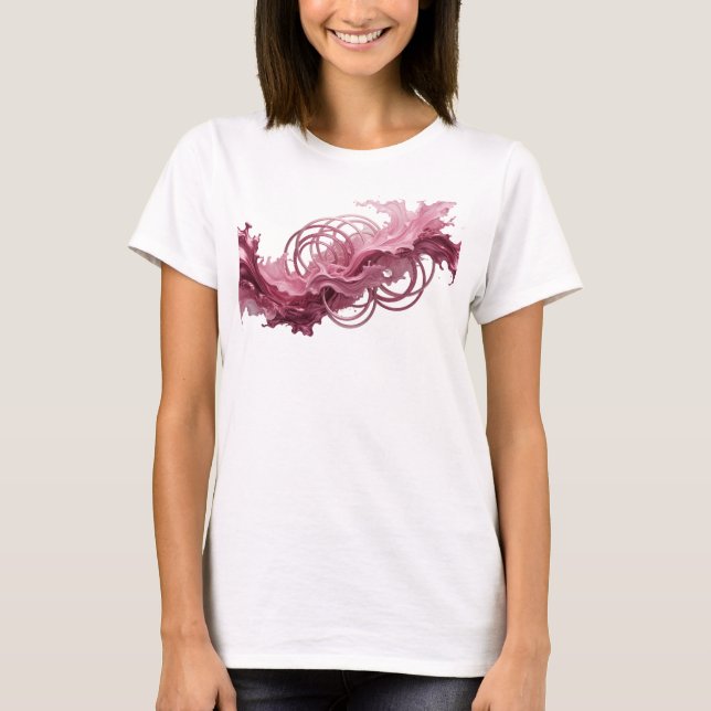 Moderne Pinke ABSTRACT ART Statement T-Shirt (Vorderseite)