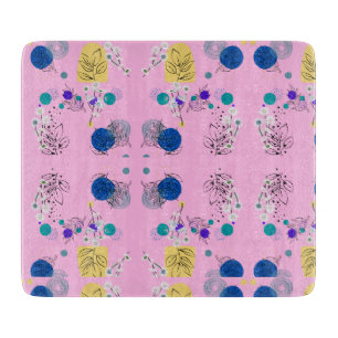 Moderne Pinke Boho-Floral-Abstrakte Botanische For Schneidebrett
