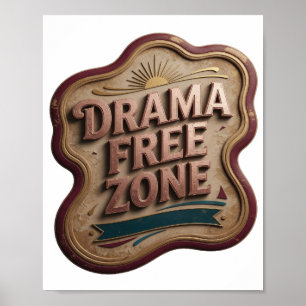 Moderne Pinke DRAMA FREIE ZONE Poster