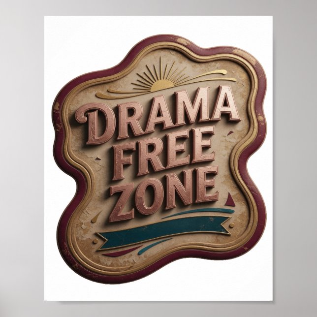 Moderne Pinke DRAMA FREIE ZONE Poster (Vorne)