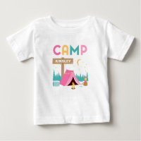 Moderne pinke Mädchen-Camping-Geburtstags-