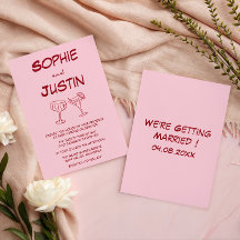 Moderne Pinke Minimalistische Cocktail-Hochzeit
