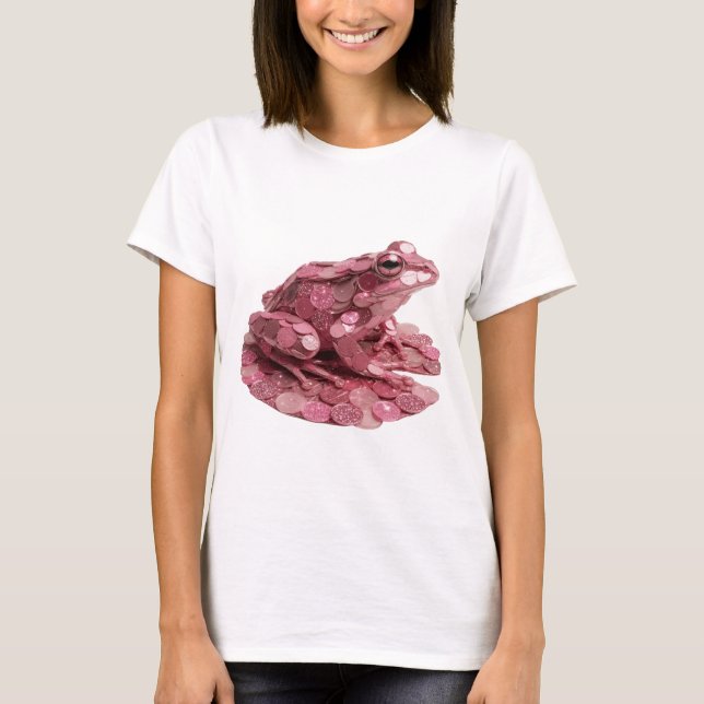 Moderne Pinke PINK FROG Design T-Shirt (Vorderseite)
