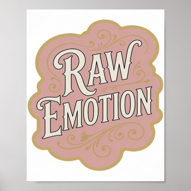 Moderne Pinke RAW EMOTION Druck Poster (Vorne)