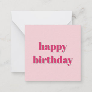 Moderne Pinke Retro-Typografie zum Geburtstag Mitteilungskarte