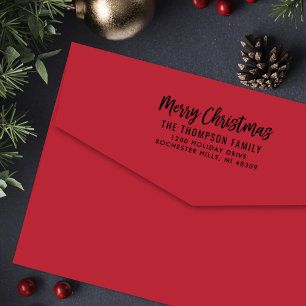 Moderne Pinsel Frohe Weihnachten Rücksendeadresse Permastempel