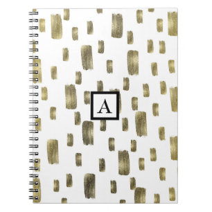 Moderne Pinsel Gold Kupfer Bronze Glitter Notizblock
