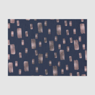 Moderne Pinsel Rose Gold & Navy Blauer Sparkor Seidenpapier
