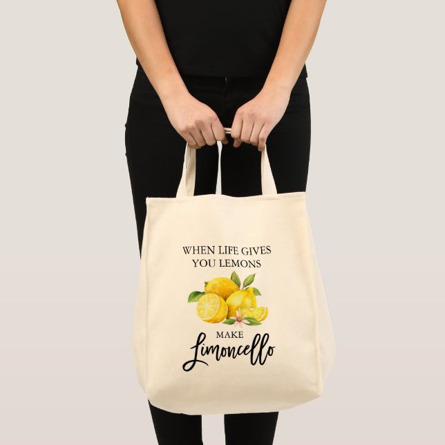 Moderne Pinsel Schrift Limoncello Zitronen Lebensm Tragetasche (Vorderseite (Produkt))