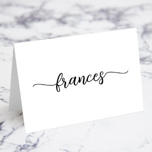 Moderne Pinsel-Style-Schrift Namensplatzkarten Tischnummer
