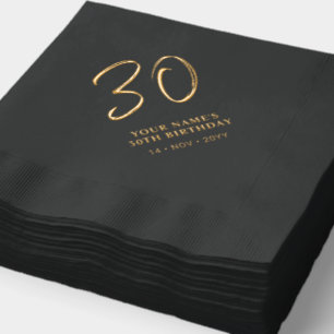 Moderne Pinselbuchstaben 30. Geburtstagsfeier Servietten Mit Folie