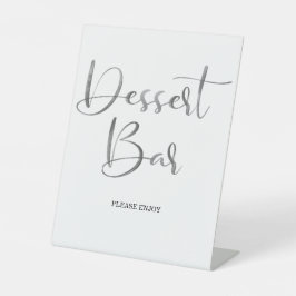 Moderne Pinselkalligrafie Hochzeitdessert Bar Sockelschild