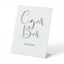 Moderne Pinselkalligrafie Hochzeitszigar-Bar