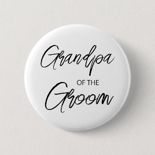 Moderne Pinselschrift Großvater des Groom-Party Button