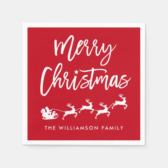 Moderne Pinselschrift Star Weihnachten Weihnachten Serviette (Vorderseite)