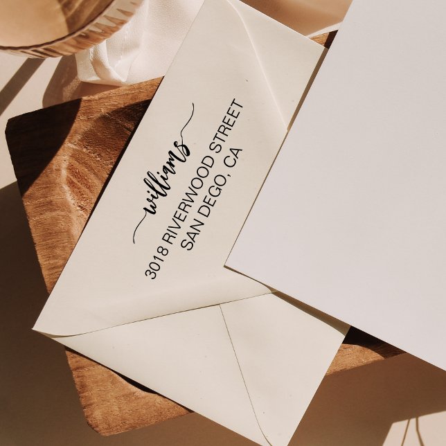 Moderne Pinselschrift Stilvolle Rücksendeadresse Permastempel (Von Creator hochgeladen)