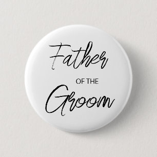Moderne Pinselschrift Vater des Groom-Party Button