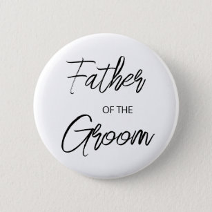 Moderne Pinselschrift Vater des Groom-Party Button