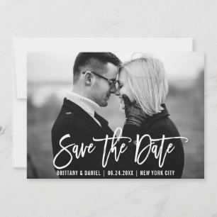 Moderne Pinselskripte Trendy Save the Date Card