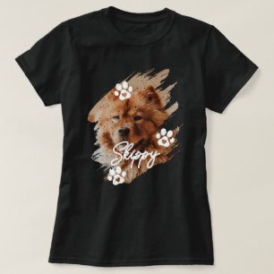 Moderne Pinselstrich-Foto & Name des Hundes T-Shirt